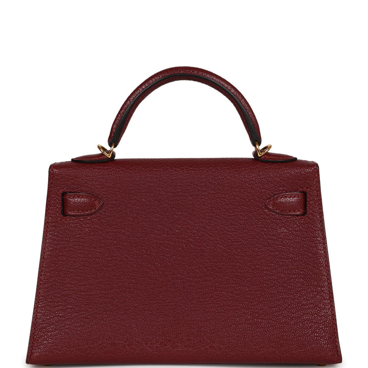 Hermes Kelly 20 Rouge Grenat Chevre Gold Hardware