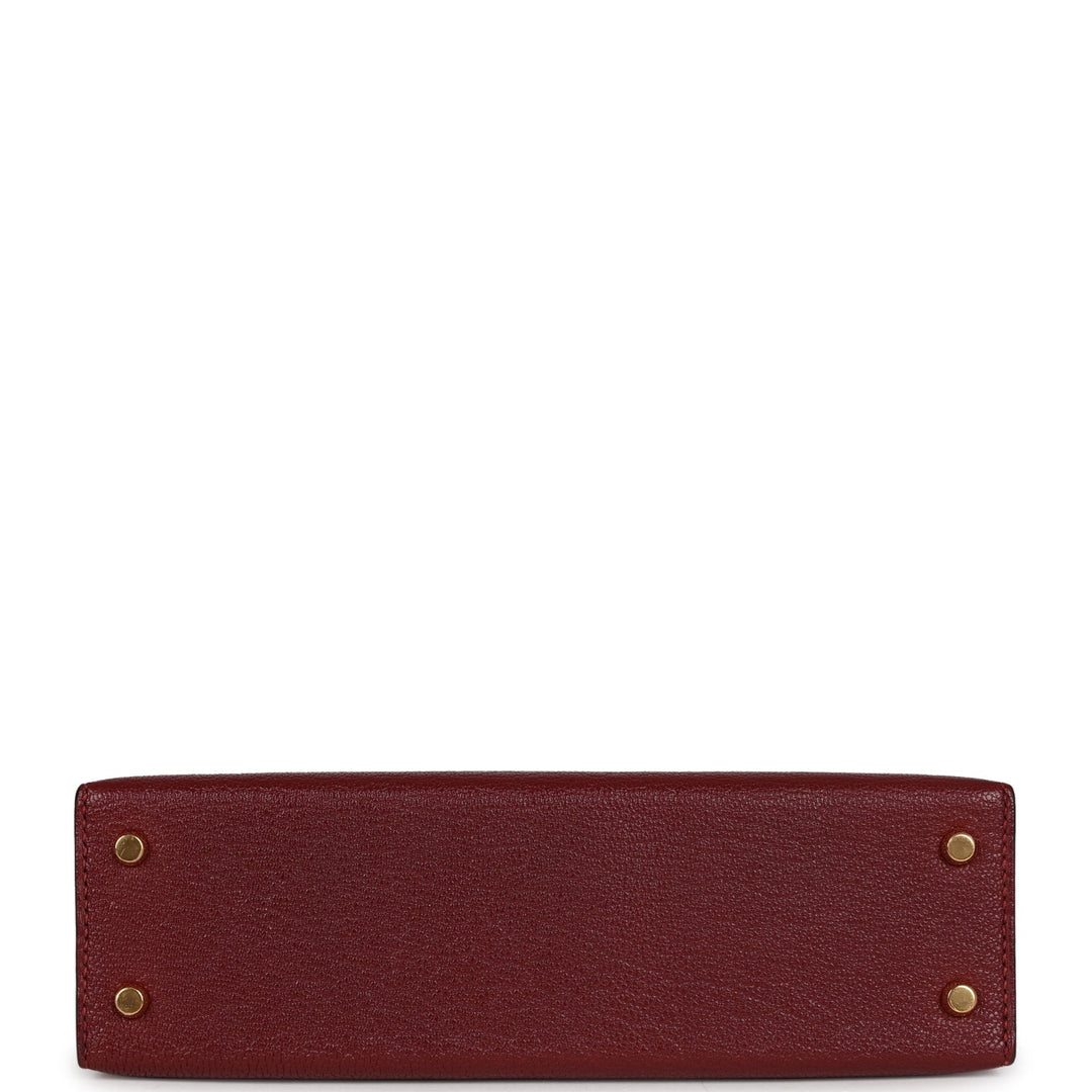 Hermes Kelly 20 Rouge Grenat Chevre Gold Hardware