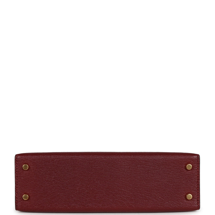 Hermes Kelly 20 Rouge Grenat Chevre Gold Hardware