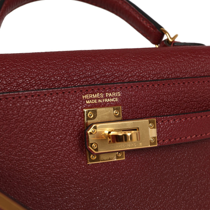 Hermes Kelly 20 Rouge Grenat Chevre Gold Hardware