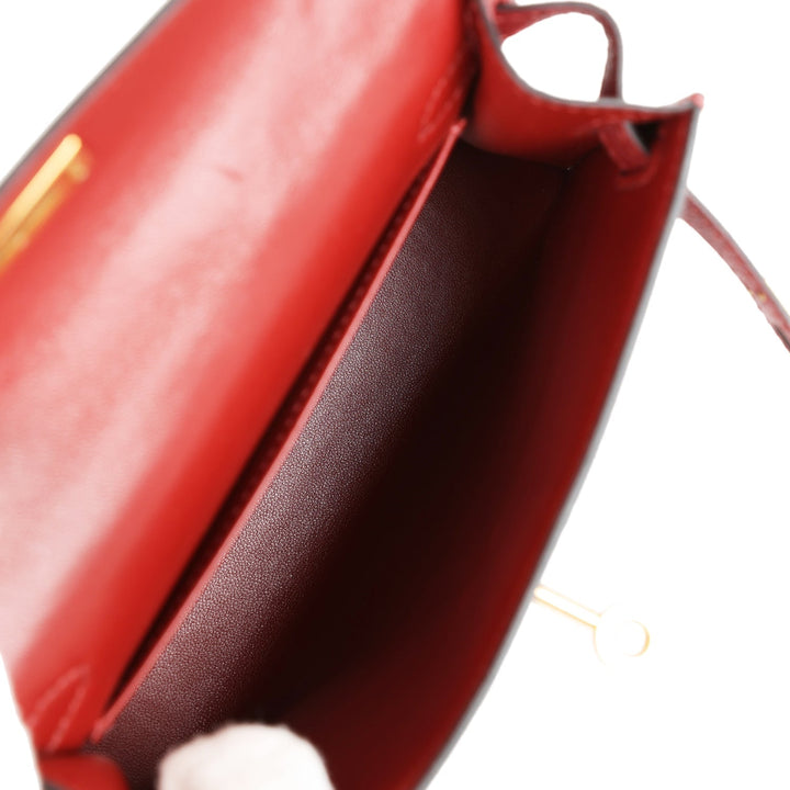Hermes Kelly 20 Rouge Grenat Chevre Gold Hardware