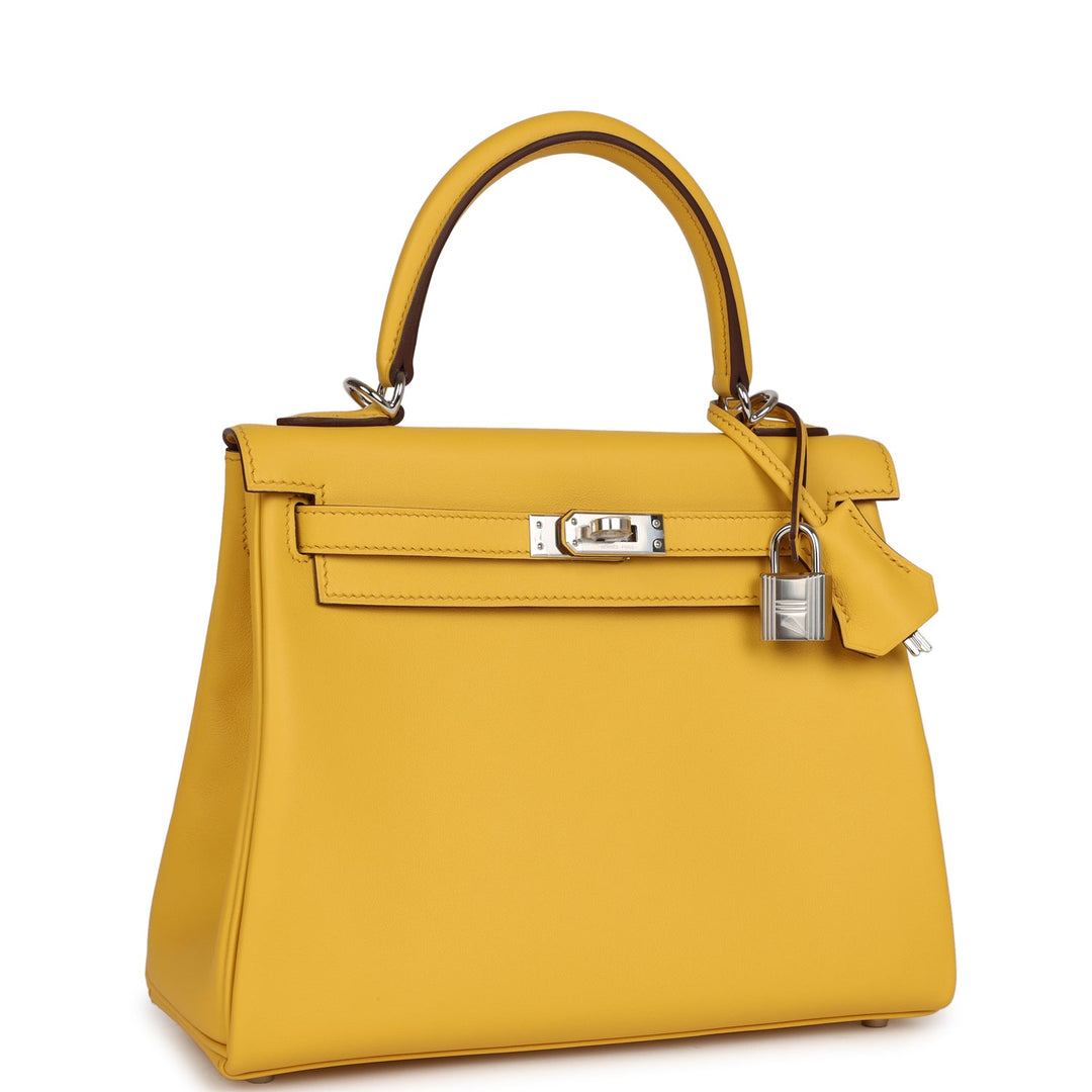 Top quality Hermes Kelly Retourne 25 Sun Swift Palladium Hardware