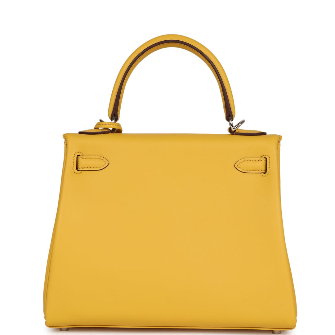 Top quality Hermes Kelly Retourne 25 Sun Swift Palladium Hardware