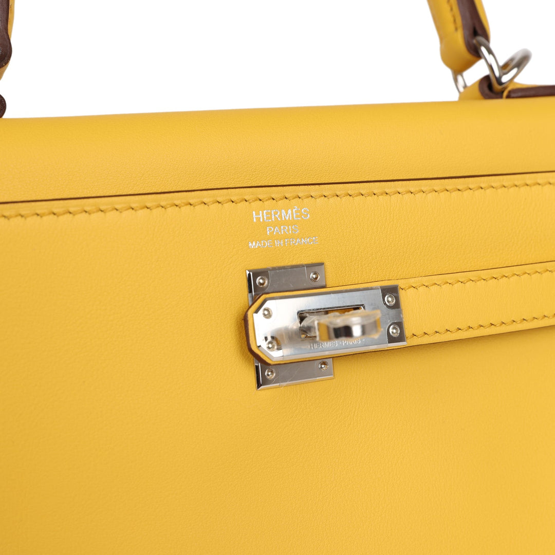 Top quality Hermes Kelly Retourne 25 Sun Swift Palladium Hardware