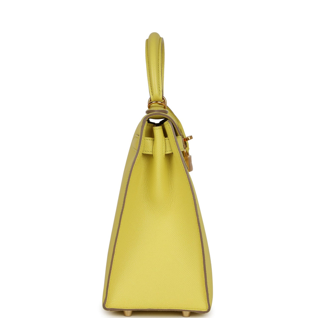 New Hermes Kelly Sellier 28 Soufre Epsom Gold Hardware