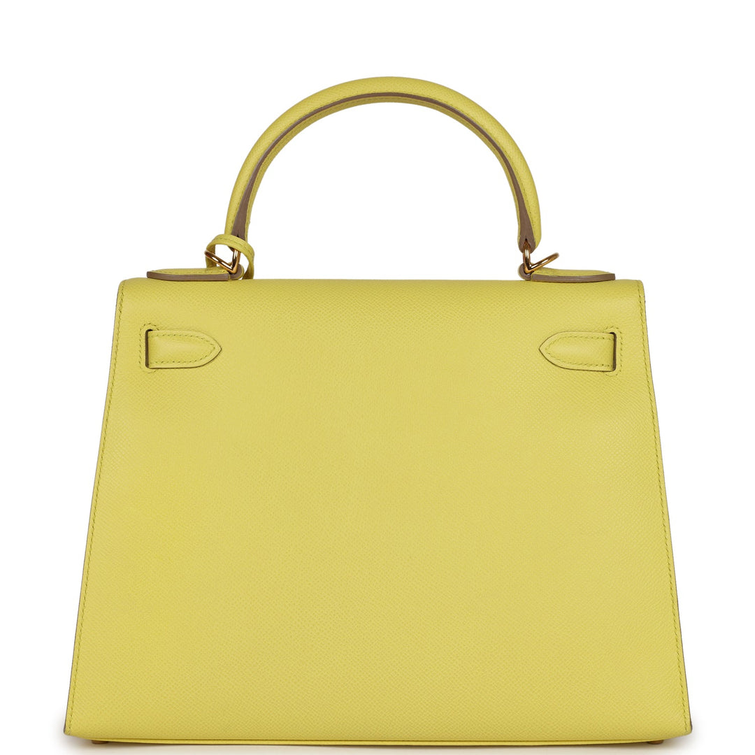 New Hermes Kelly Sellier 28 Soufre Epsom Gold Hardware