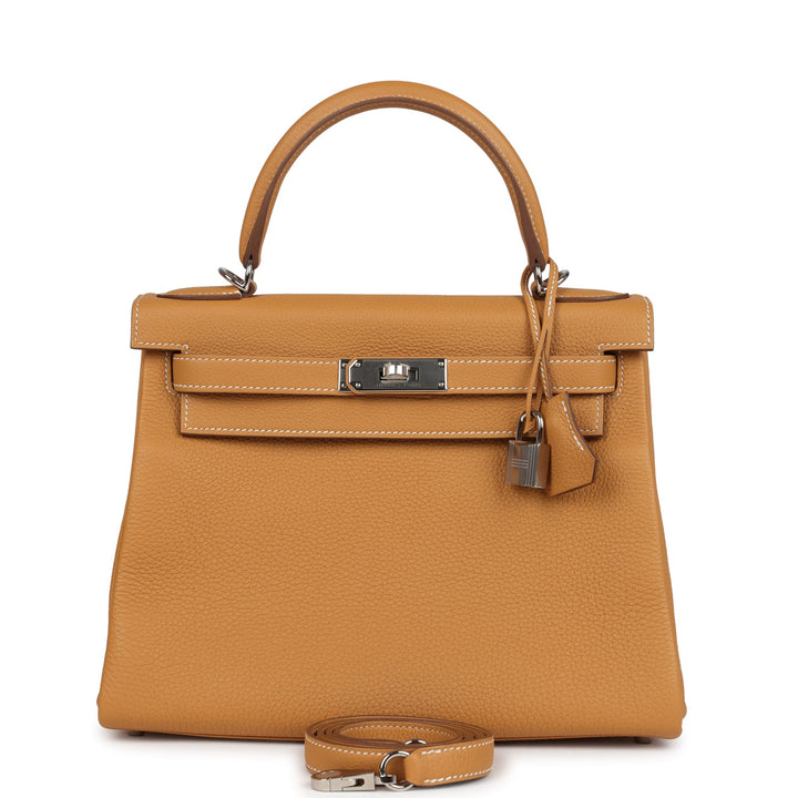 Hermes Kelly Retourne 28 Naturel Sable Togo Palladium Hardware