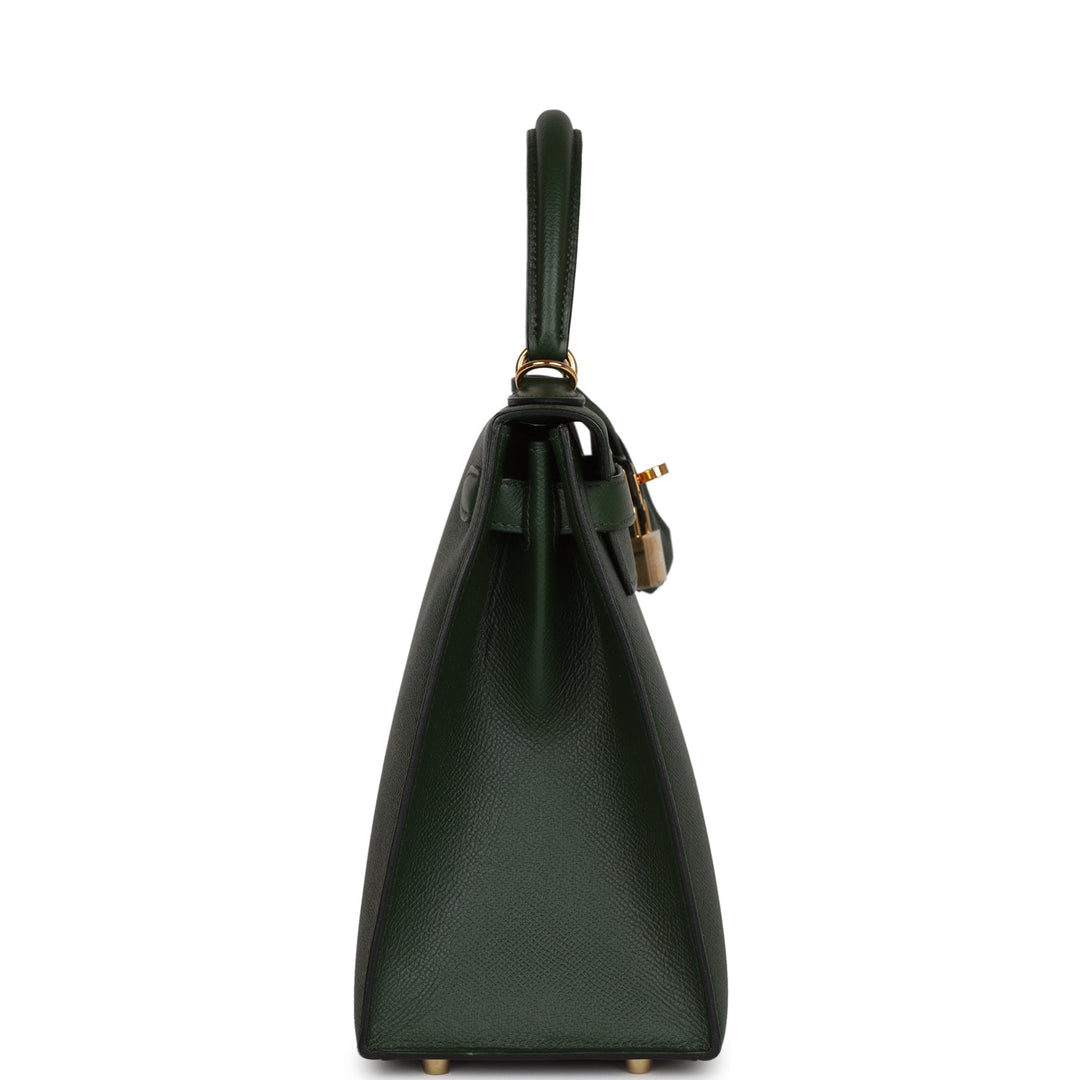 Hermes Kelly Sellier 28 Vert Anglais Epsom Gold Hardware