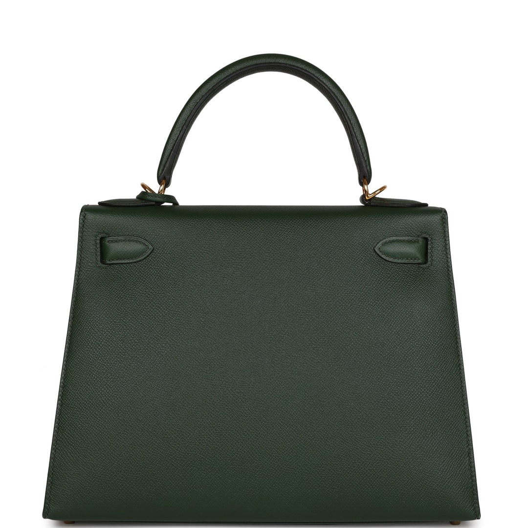 Hermes Kelly Sellier 28 Vert Anglais Epsom Gold Hardware