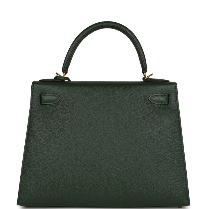 Hermes Kelly Sellier 28 Vert Anglais Epsom Gold Hardware