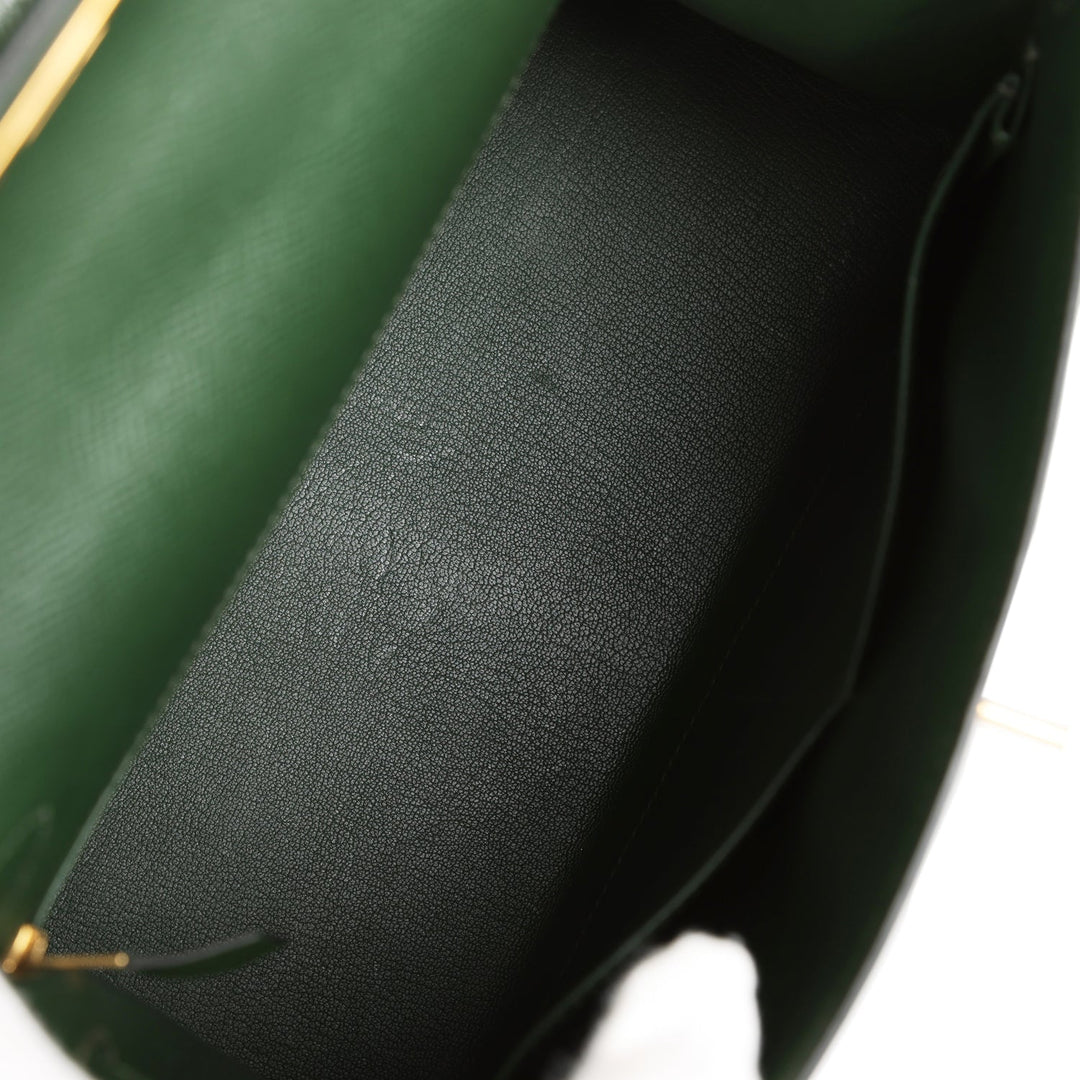 Hermes Kelly Sellier 28 Vert Anglais Epsom Gold Hardware