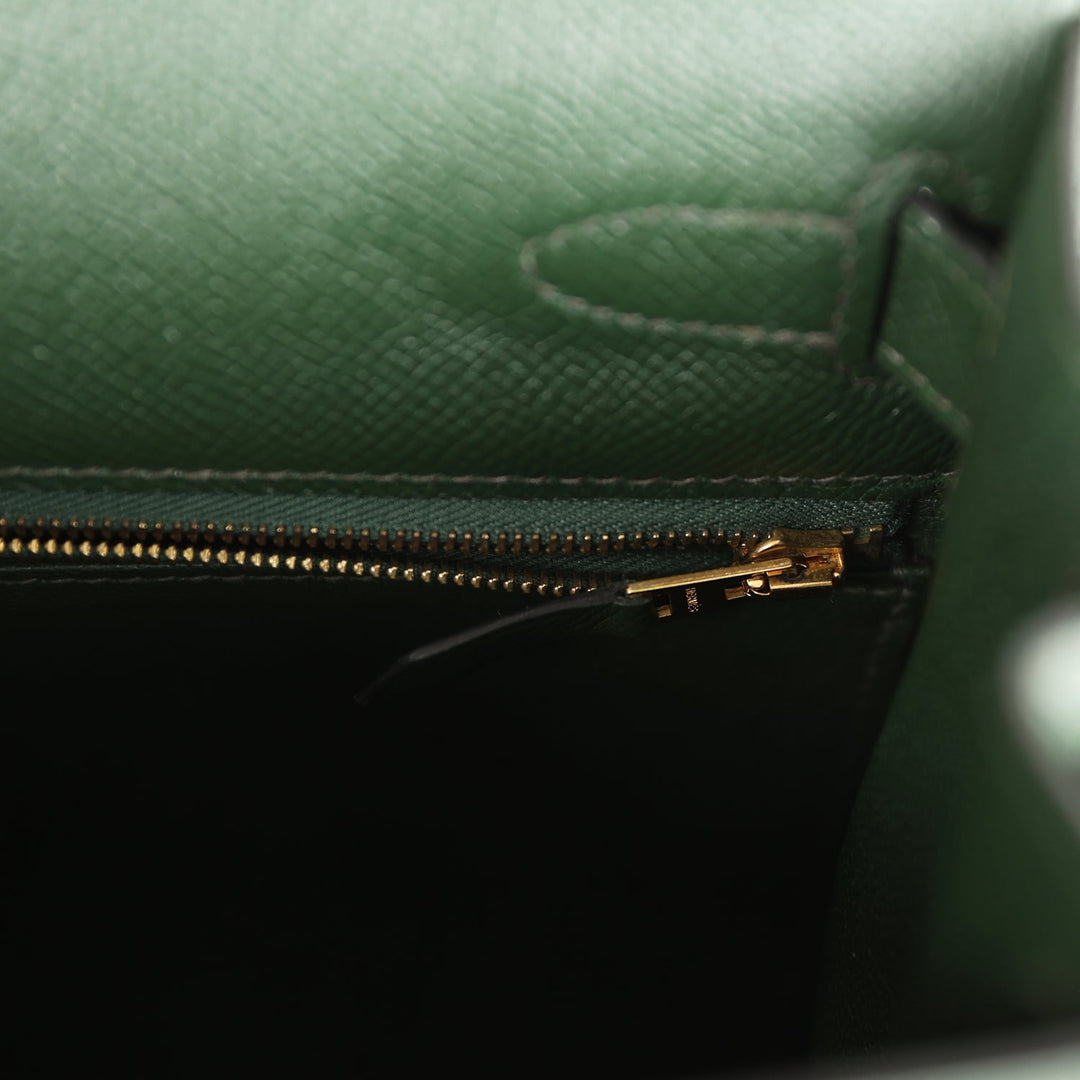 Hermes Kelly Sellier 28 Vert Anglais Epsom Gold Hardware