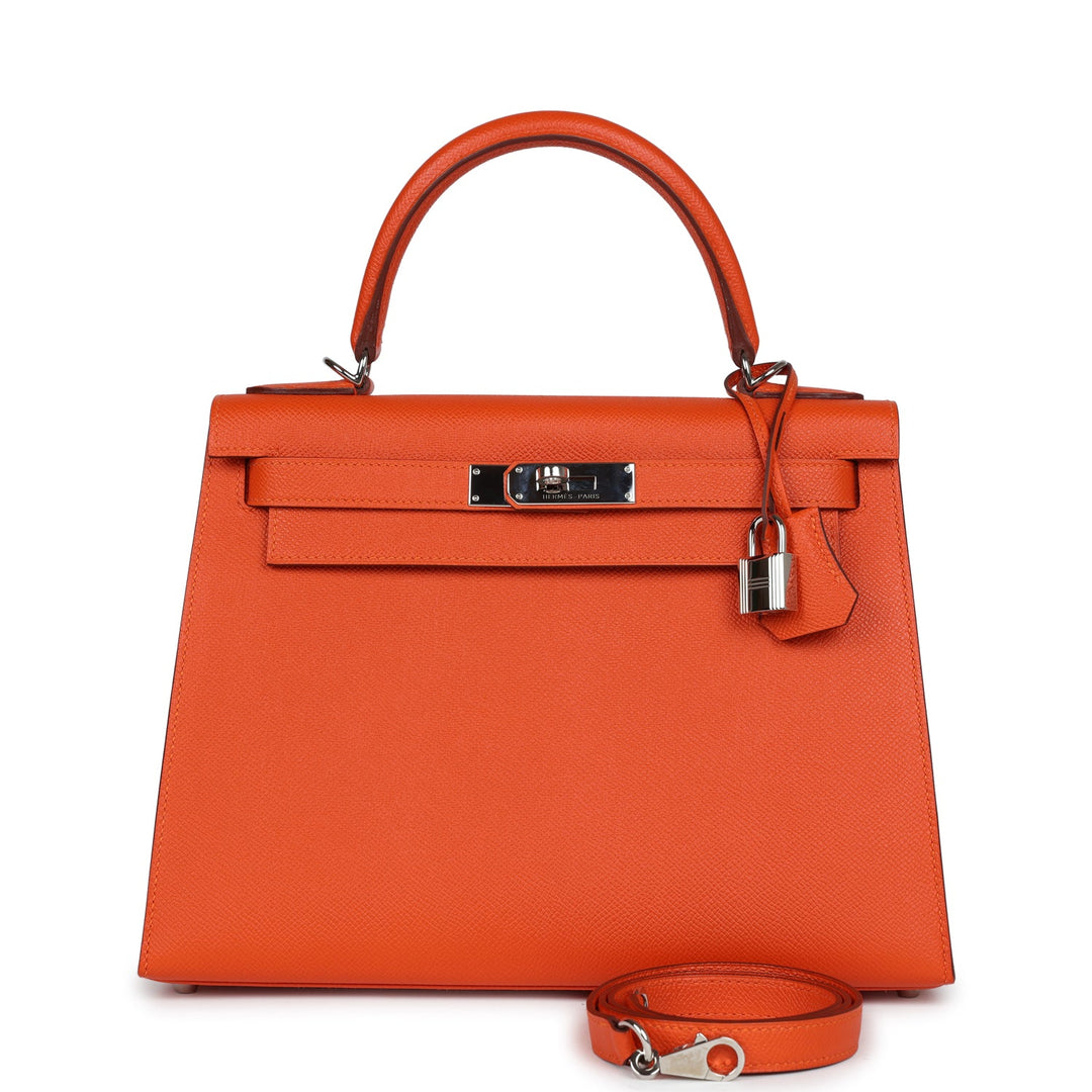 Hermes Kelly Sellier 28 Feu Epsom Palladium Hardware