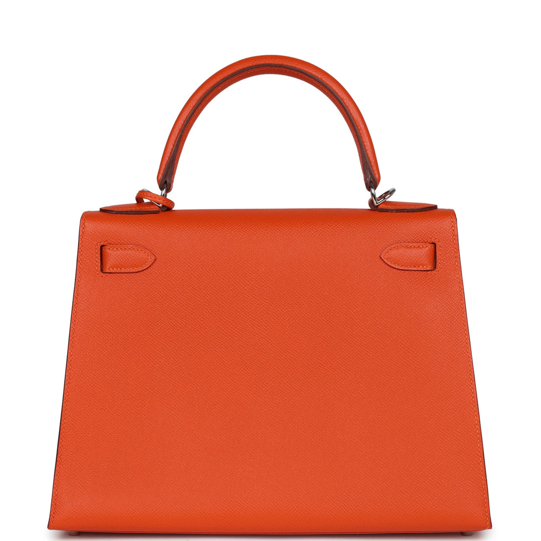Hermes Kelly Sellier 28 Feu Epsom Palladium Hardware