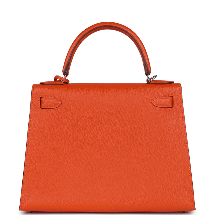 Hermes Kelly Sellier 28 Feu Epsom Palladium Hardware