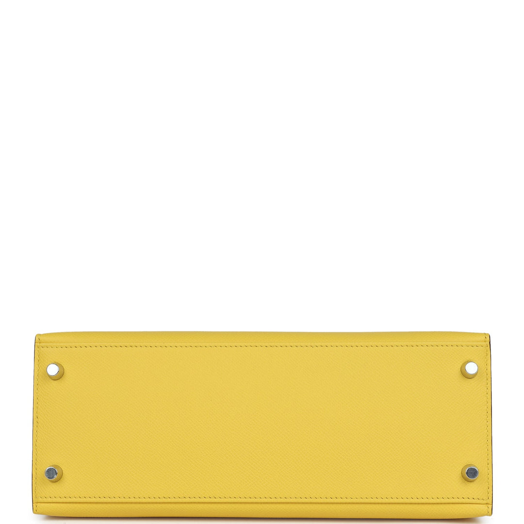 Hermes Kelly Sellier 28 Jaune de Naples Epsom Palladium Hardware