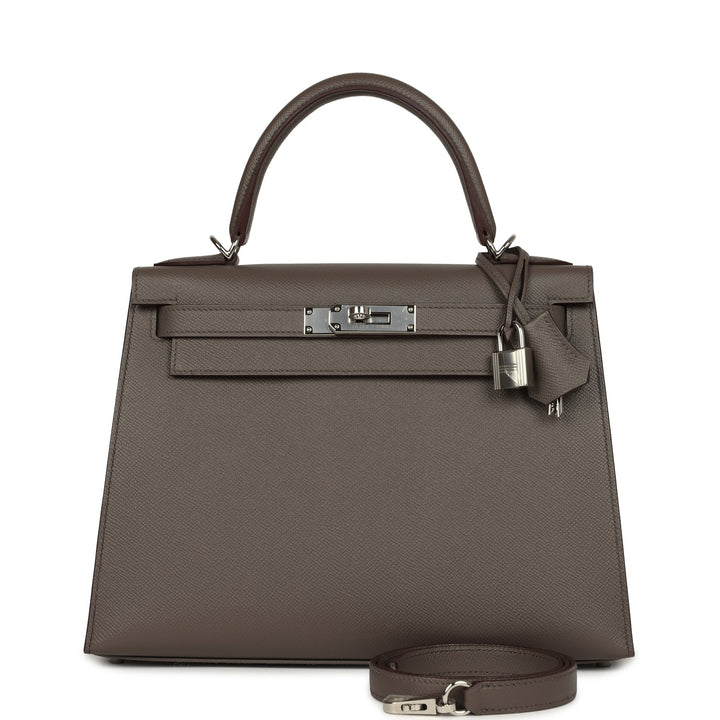 Hermes Kelly Sellier 28 Etain Epsom Palladium Hardware