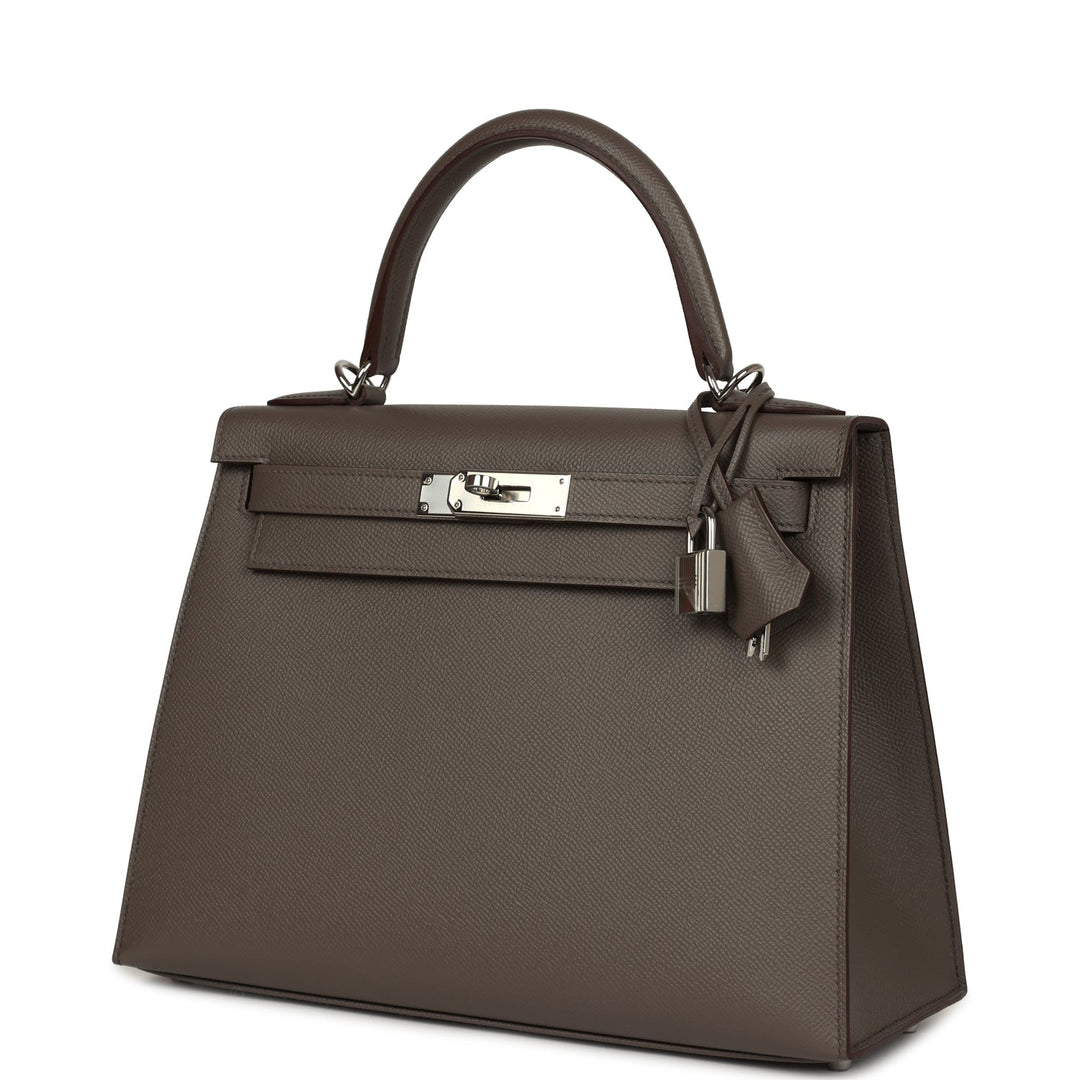 Hermes Kelly Sellier 28 Etain Epsom Palladium Hardware