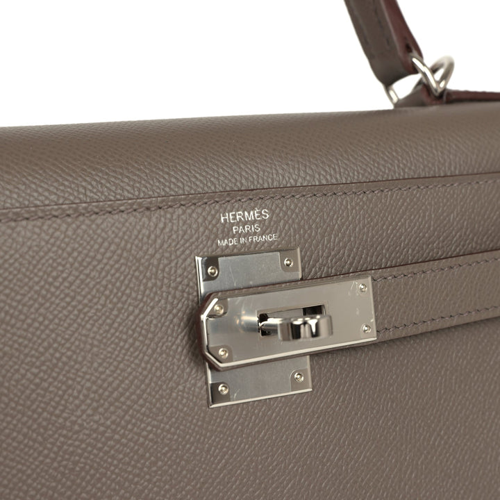 Hermes Kelly Sellier 28 Etain Epsom Palladium Hardware