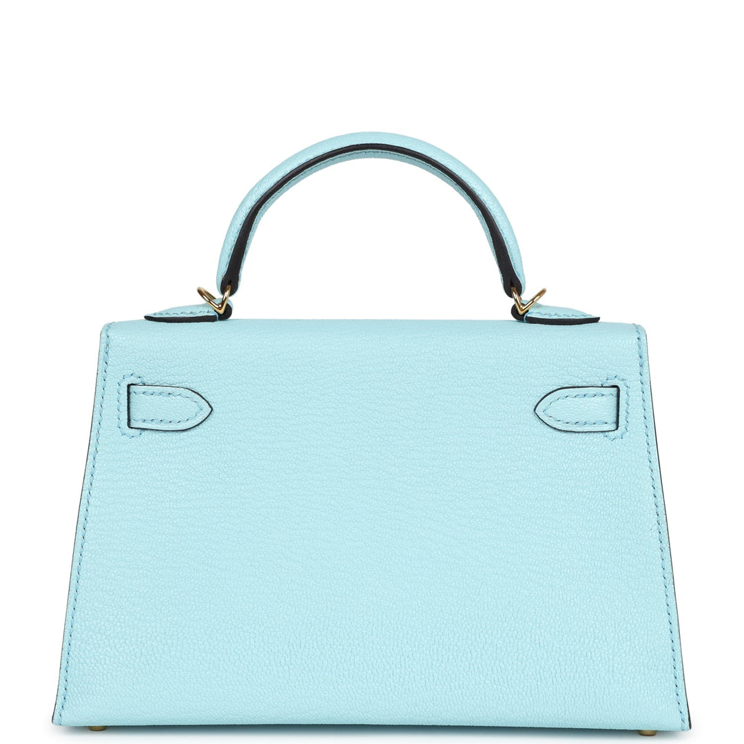 Hermes Kelly Sellier 20 Bleu Zephyr Chevre Gold Hardware