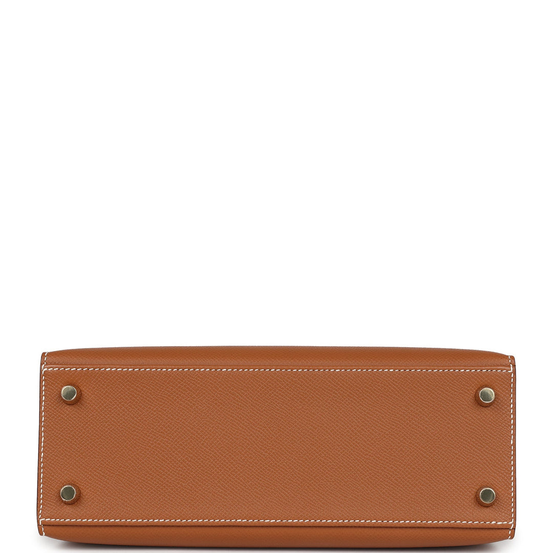 Hermes Kelly Sellier 25 Gold Epsom Gold Hardware