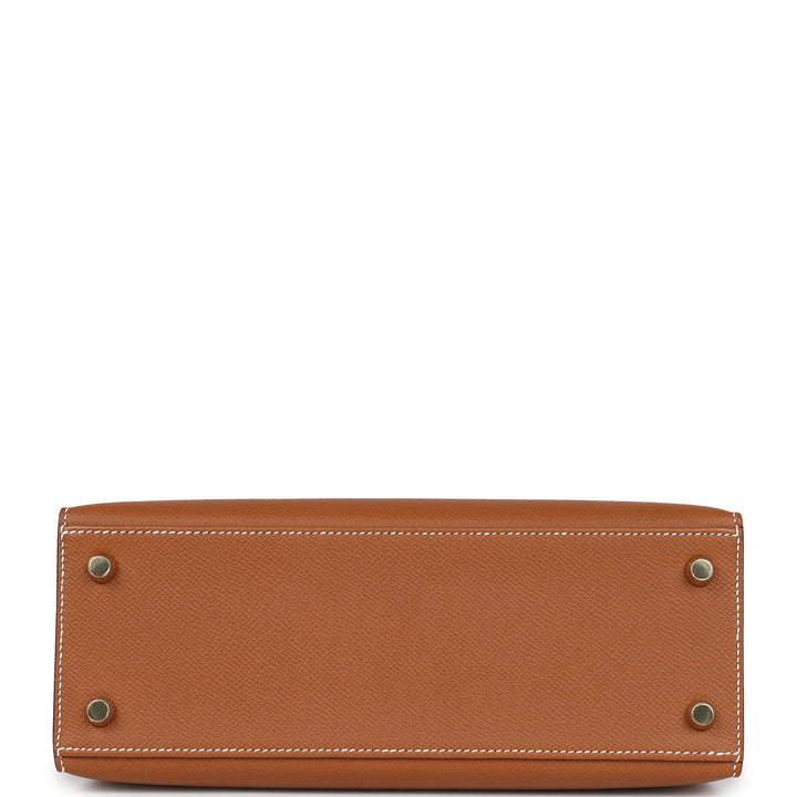 Hermes Kelly Sellier 25 Gold Epsom Gold Hardware