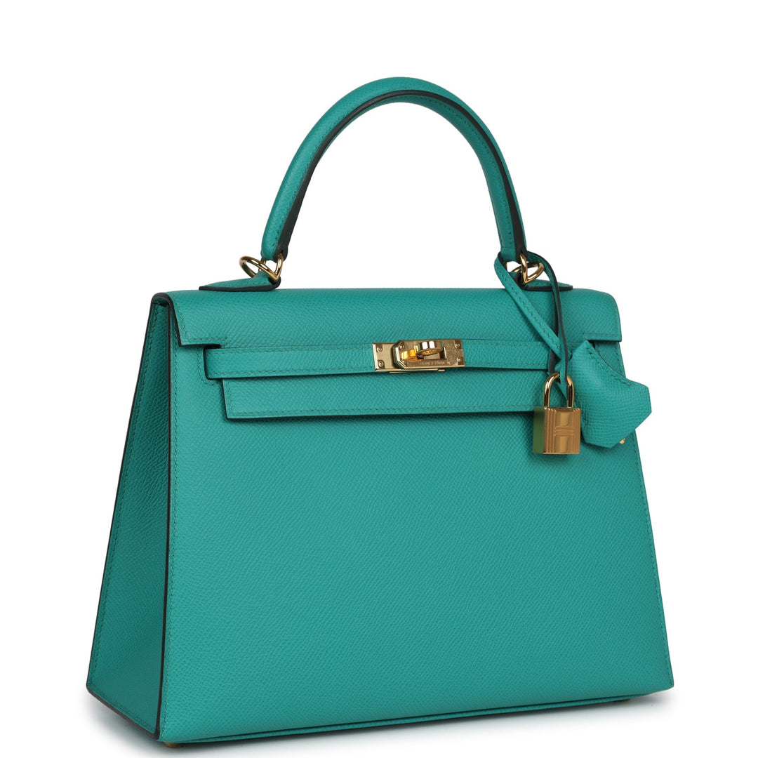 Hermes Kelly Sellier 25 Vert Verone Epsom Gold Hardware