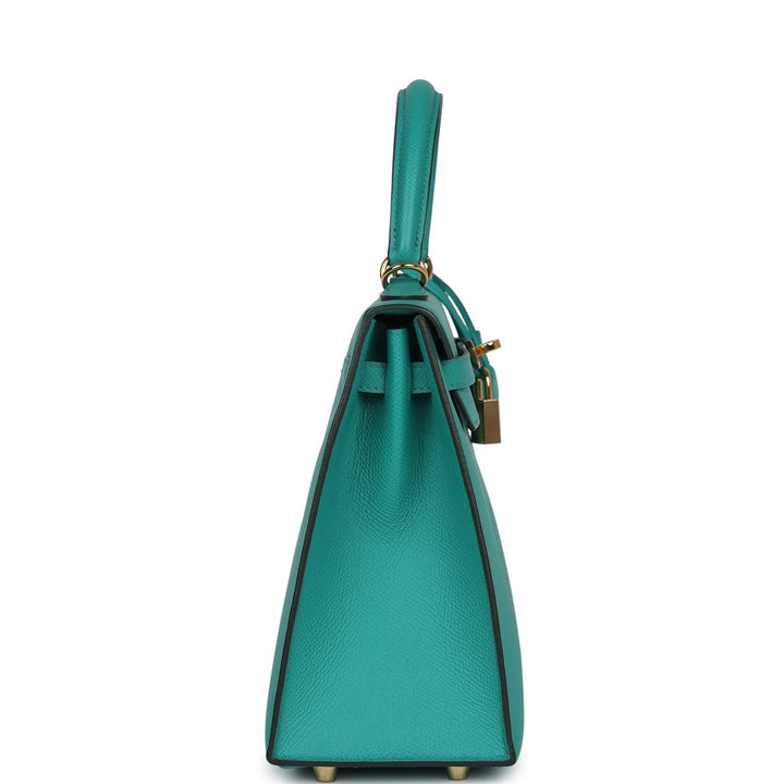 Hermes Kelly Sellier 25 Vert Verone Epsom Gold Hardware