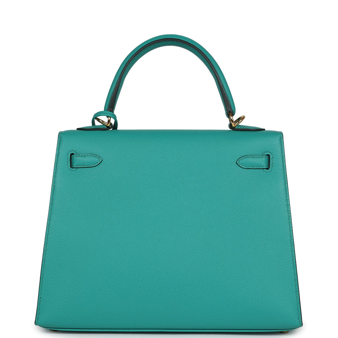 Hermes Kelly Sellier 25 Vert Verone Epsom Gold Hardware