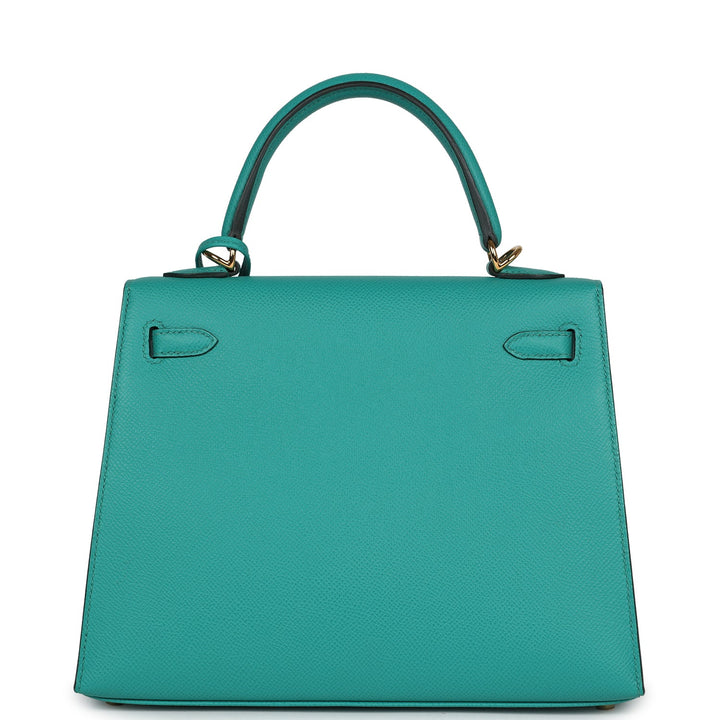 Hermes Kelly Sellier 25 Vert Verone Epsom Gold Hardware