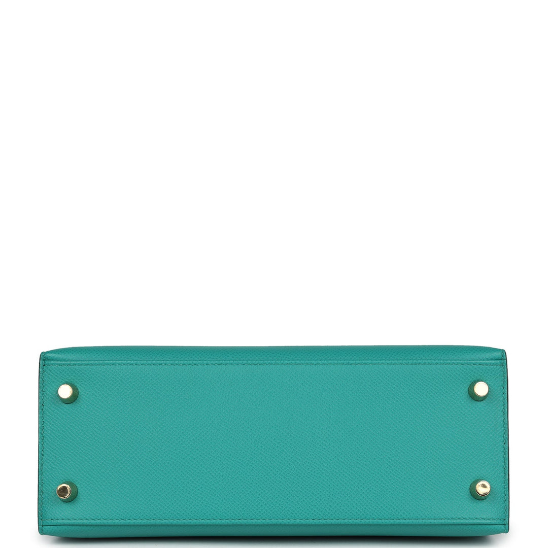 Hermes Kelly Sellier 25 Vert Verone Epsom Gold Hardware