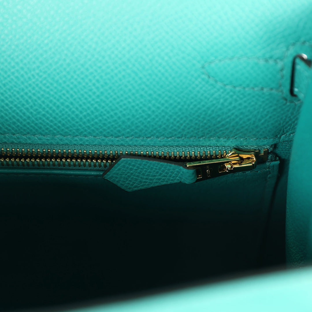 Hermes Kelly Sellier 25 Vert Verone Epsom Gold Hardware
