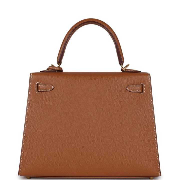 New Hermes Kelly Sellier 25 Gold Epsom Gold Hardware