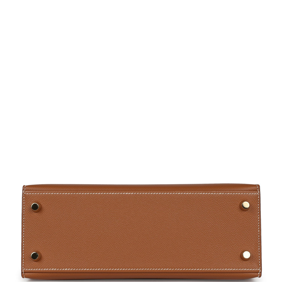 New Hermes Kelly Sellier 25 Gold Epsom Gold Hardware