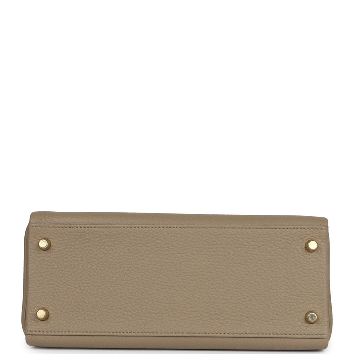 Hermes Kelly Retourne 28 Beige Marfa Clemence Gold Hardware