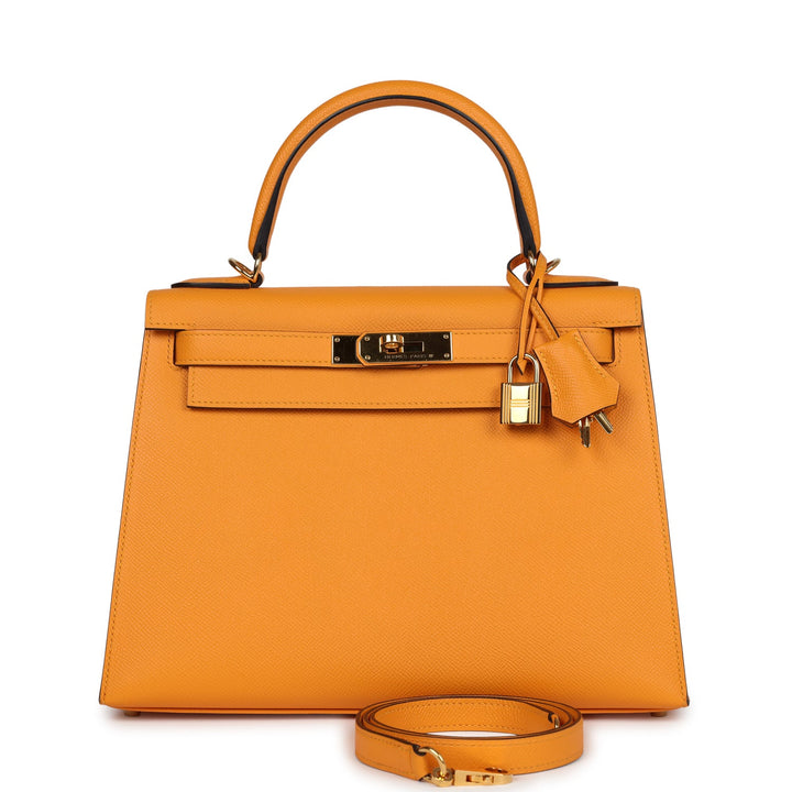 Hermes Special Order (HSS) Kelly Sellier 28 Jaune D'Or Epsom Gold Hardware