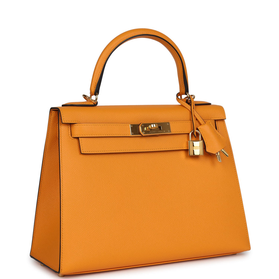 Hermes Special Order (HSS) Kelly Sellier 28 Jaune D'Or Epsom Gold Hardware