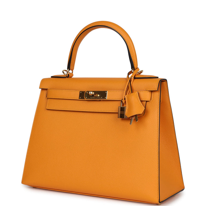 Hermes Special Order (HSS) Kelly Sellier 28 Jaune D'Or Epsom Gold Hardware