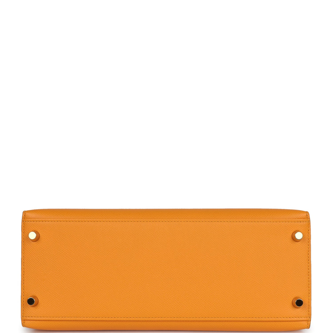 Hermes Special Order (HSS) Kelly Sellier 28 Jaune D'Or Epsom Gold Hardware