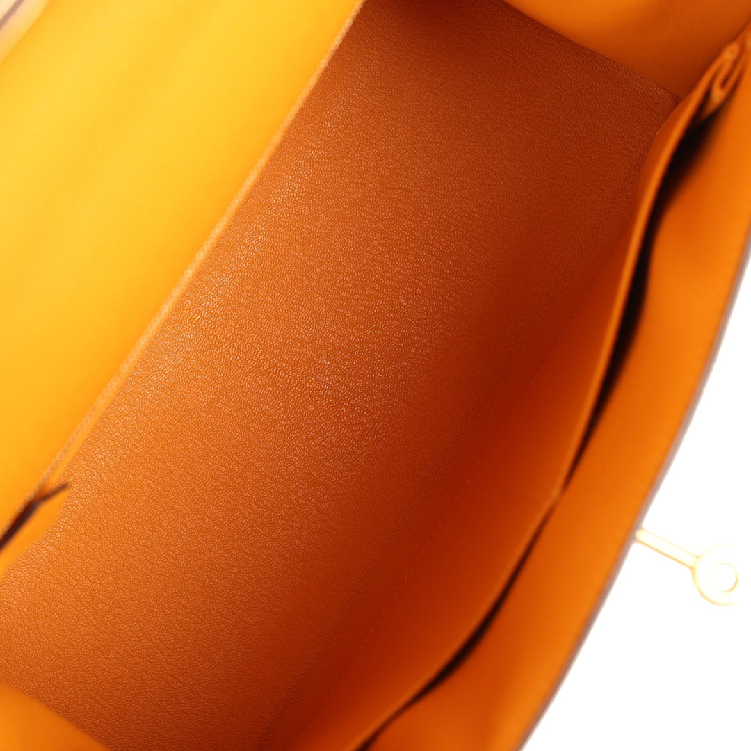 Hermes Special Order (HSS) Kelly Sellier 28 Jaune D'Or Epsom Gold Hardware