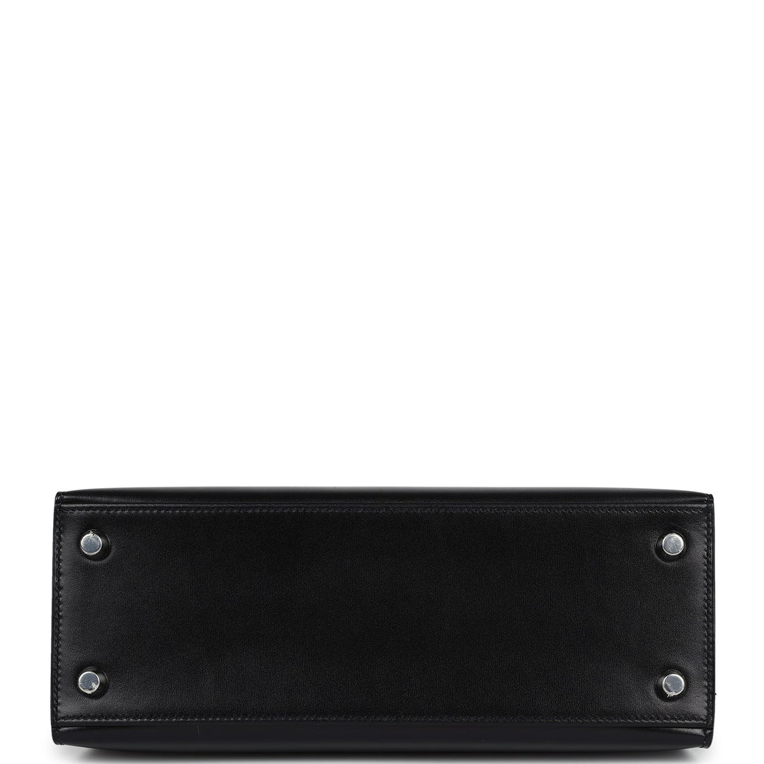Hermes Kelly Sellier 25 Black Box Palladium Hardware