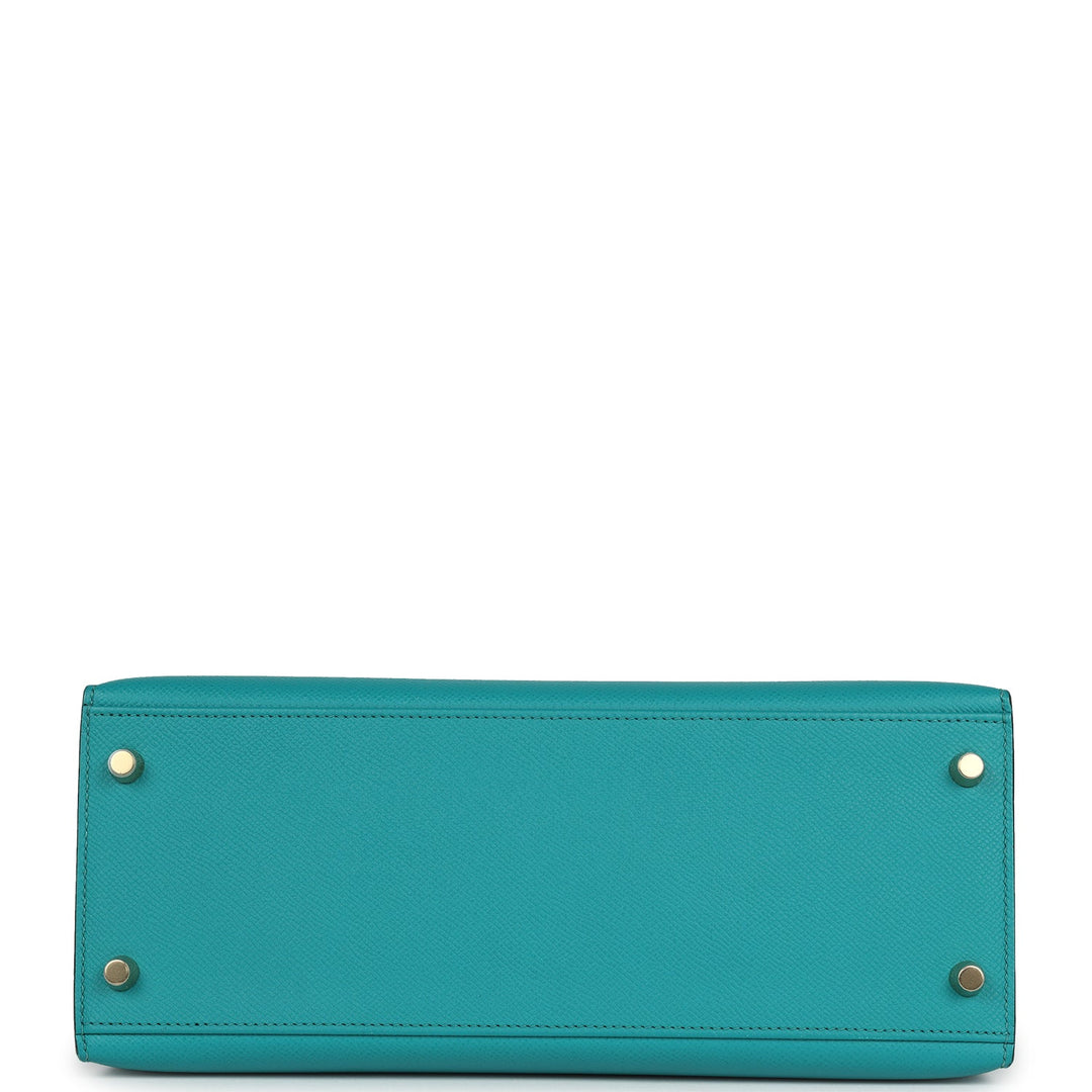 New Hermes Kelly Sellier 28 Vert Verone Epsom Gold Hardware