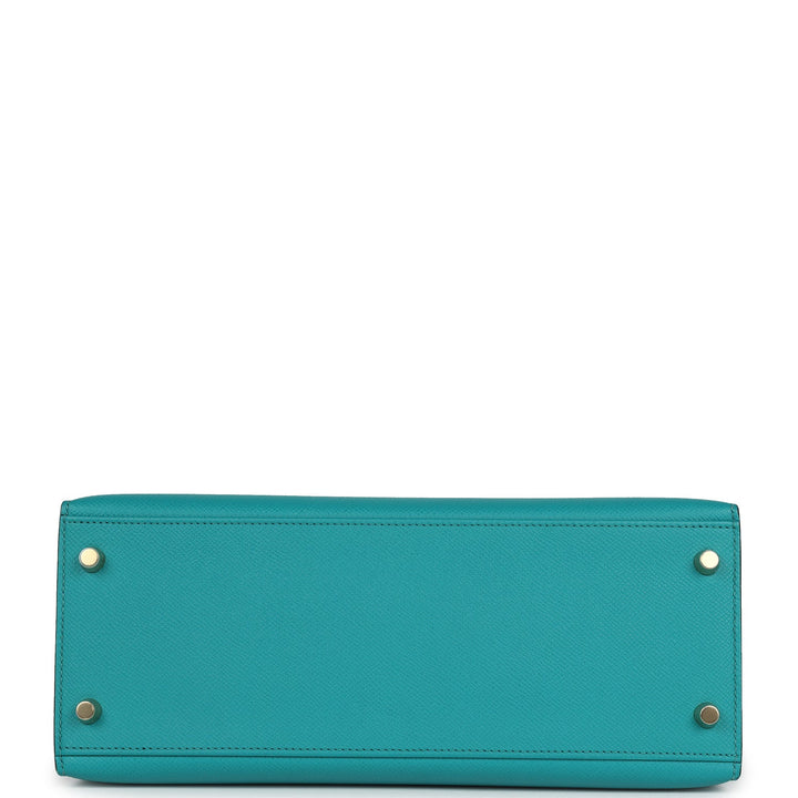 New Hermes Kelly Sellier 28 Vert Verone Epsom Gold Hardware
