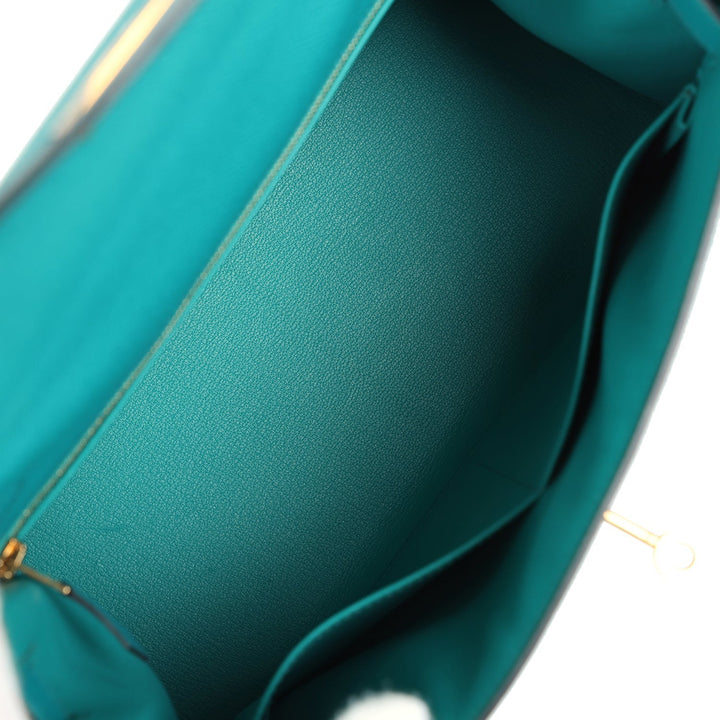 New Hermes Kelly Sellier 28 Vert Verone Epsom Gold Hardware