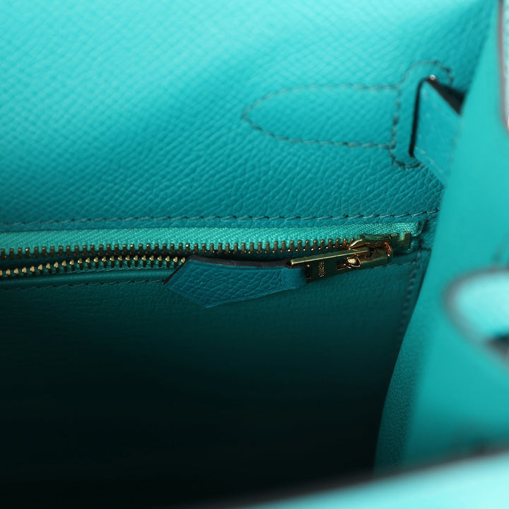 New Hermes Kelly Sellier 28 Vert Verone Epsom Gold Hardware