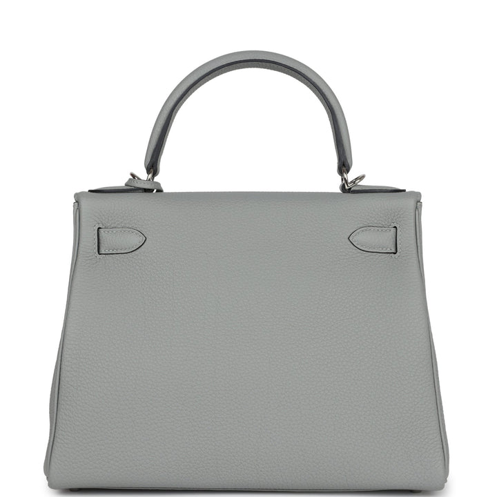 Hermes Kelly Retourne 28 Gris Mouette Togo Palladium Hardware