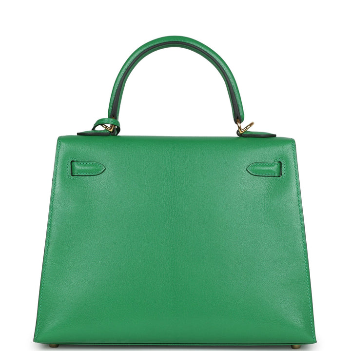 Hermes Kelly Sellier 25 Bambou Chevre Chamkila Gold Hardware