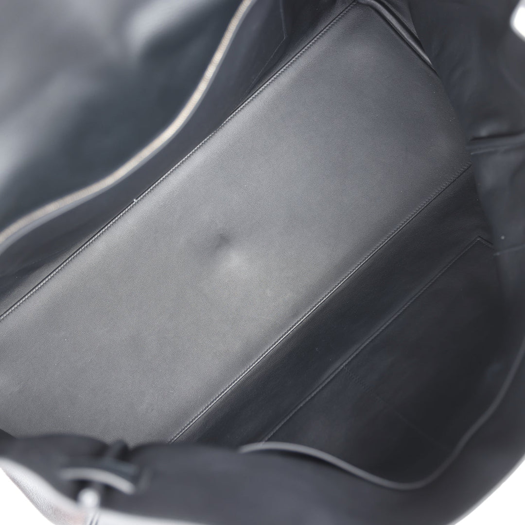 New Hermes Kelly Voyage 50 Black Evercolor Palladium Hardware