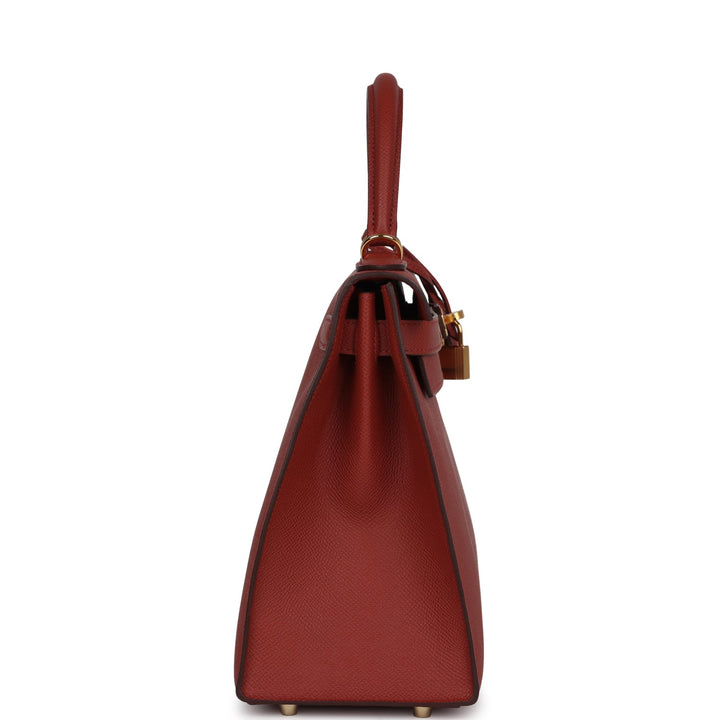 Hermes Kelly Sellier 28 Rouge Venitien Epsom Gold Hardware