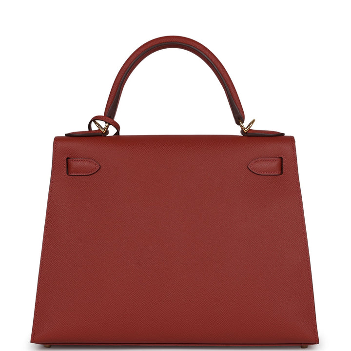 Hermes Kelly Sellier 28 Rouge Venitien Epsom Gold Hardware